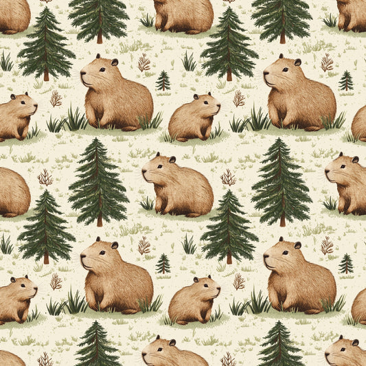 Capybara Digital Seamless Pattern