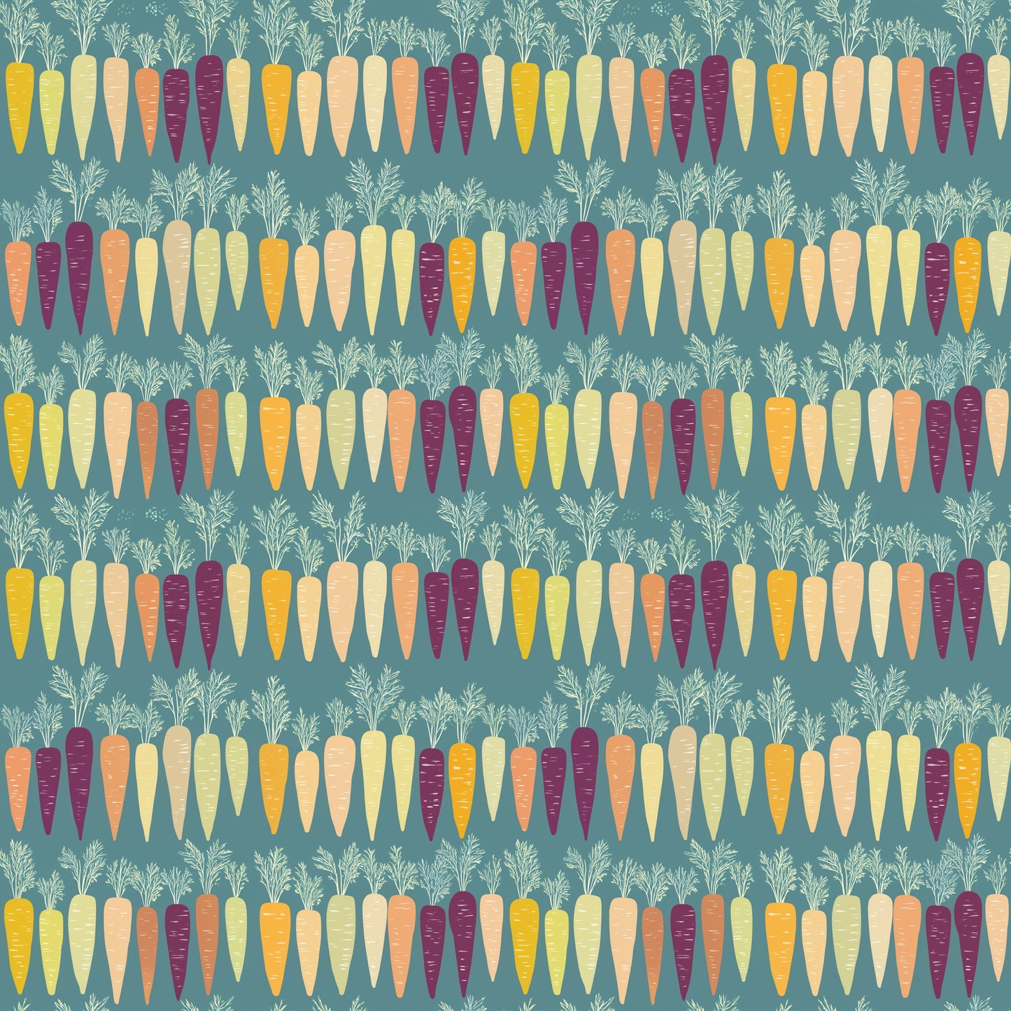 Carrots on Teal Digital Seamless Pattern