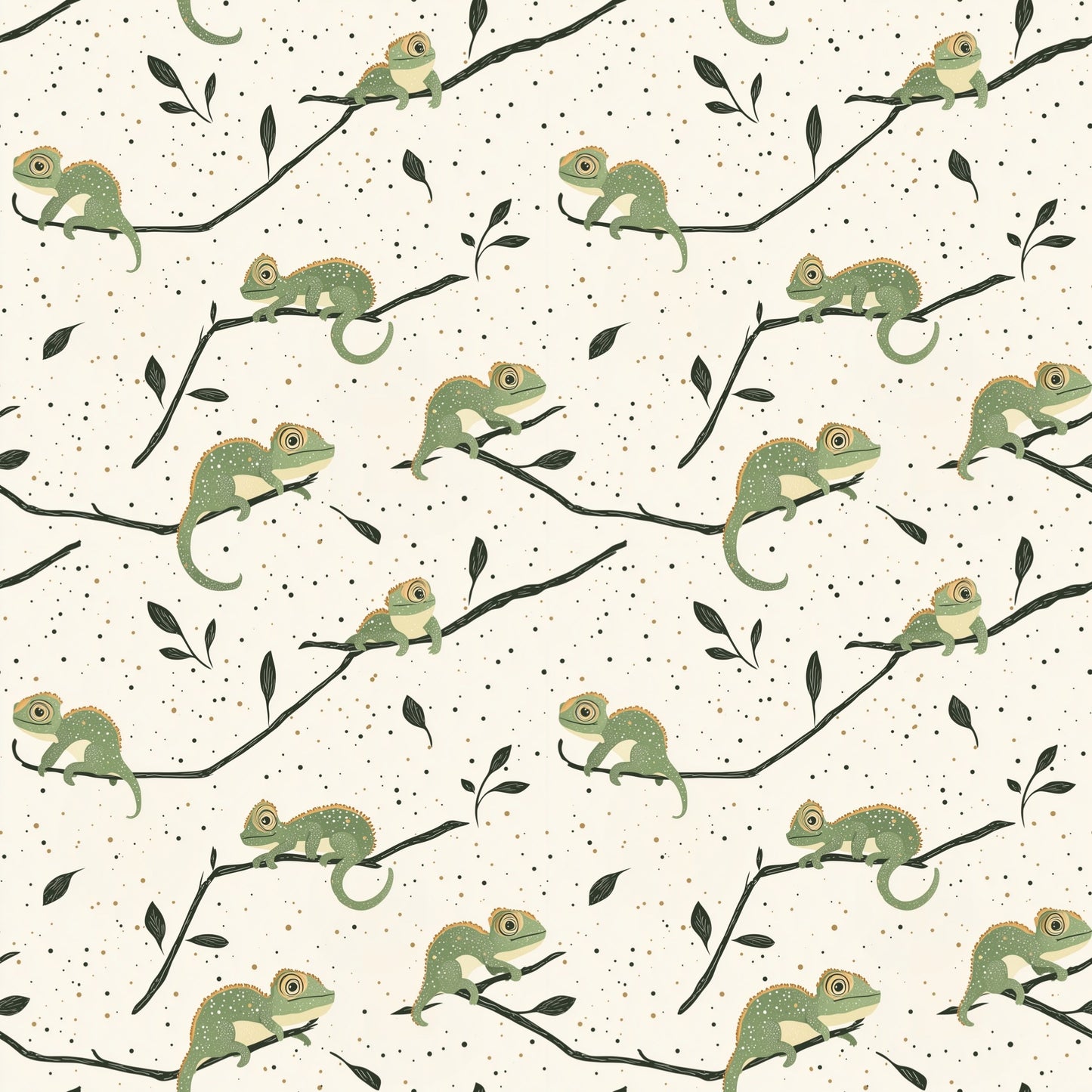Chameleons Digital Seamless Pattern