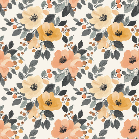 Charming Blooms Digital Seamless Pattern