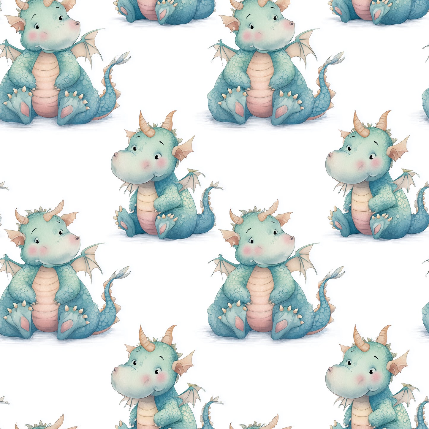 Cheeky Dragon Digital Seamless Pattern