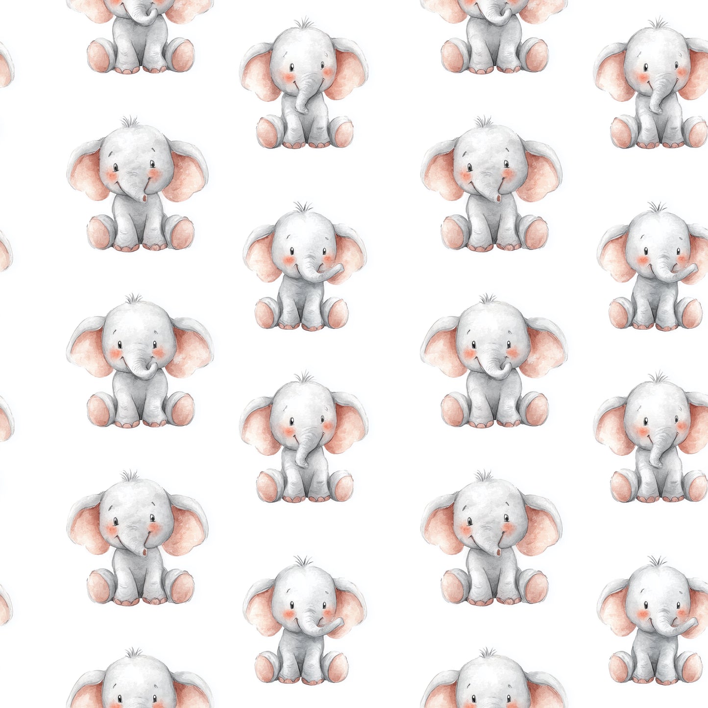 Cheeky Elephants Digital Seamless Pattern