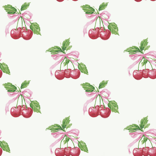 Cherries & Bows Digital Seamless Pattern