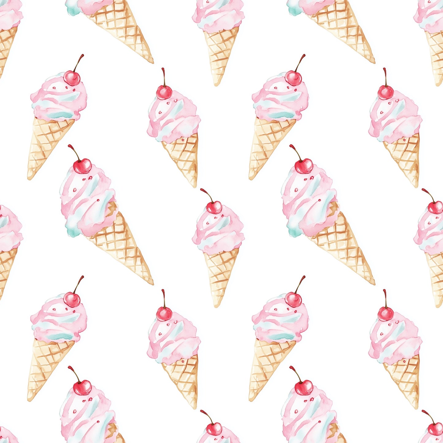 Cherry Ice Cream Sprinkles Digital Seamless Pattern