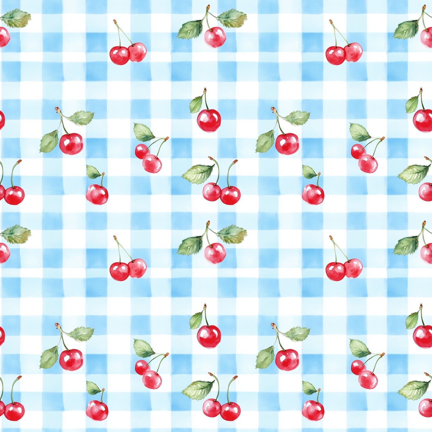 Cherry Picnic Digital Seamless Pattern