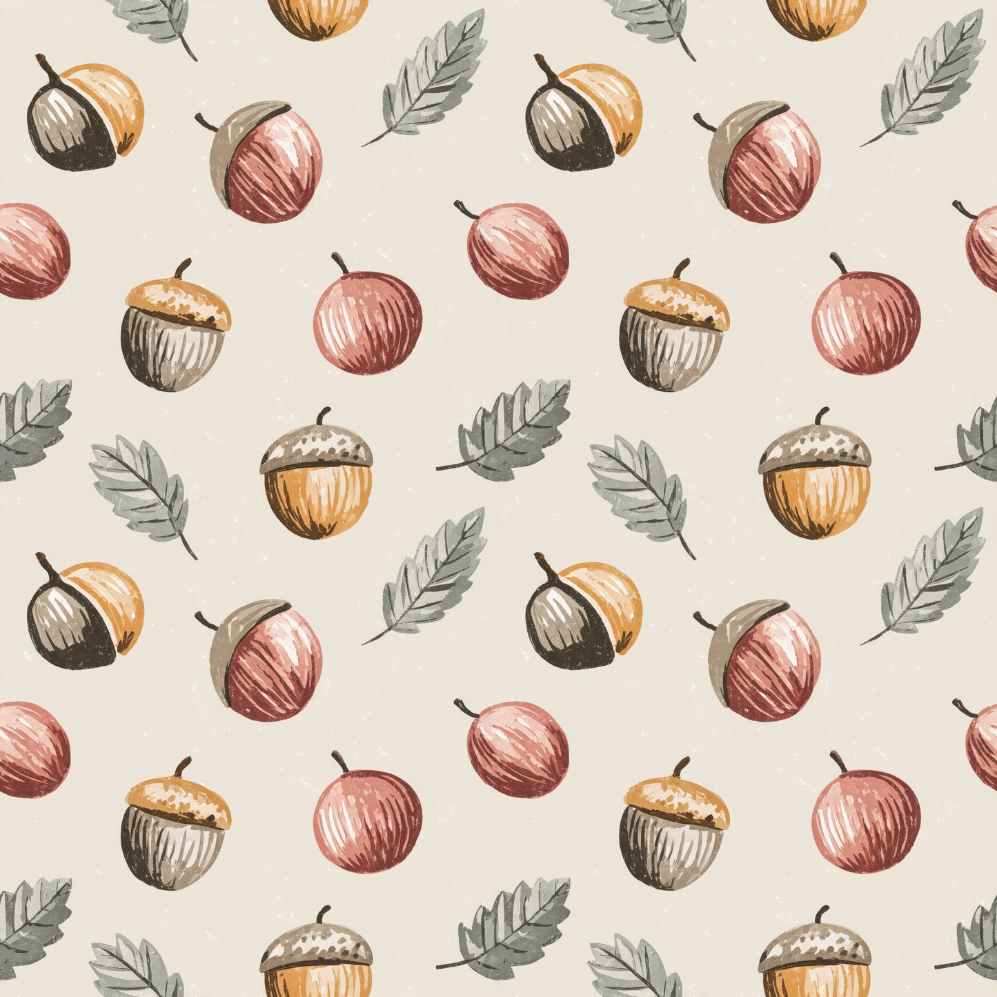 Chestnuts on Beige Digital Seamless Pattern