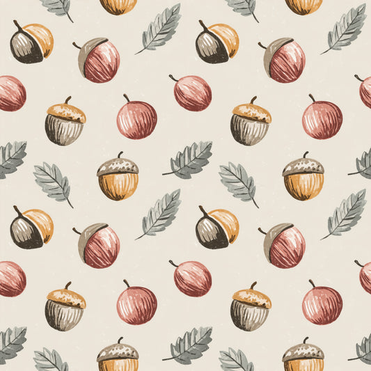 Chestnuts on Beige Digital Seamless Pattern