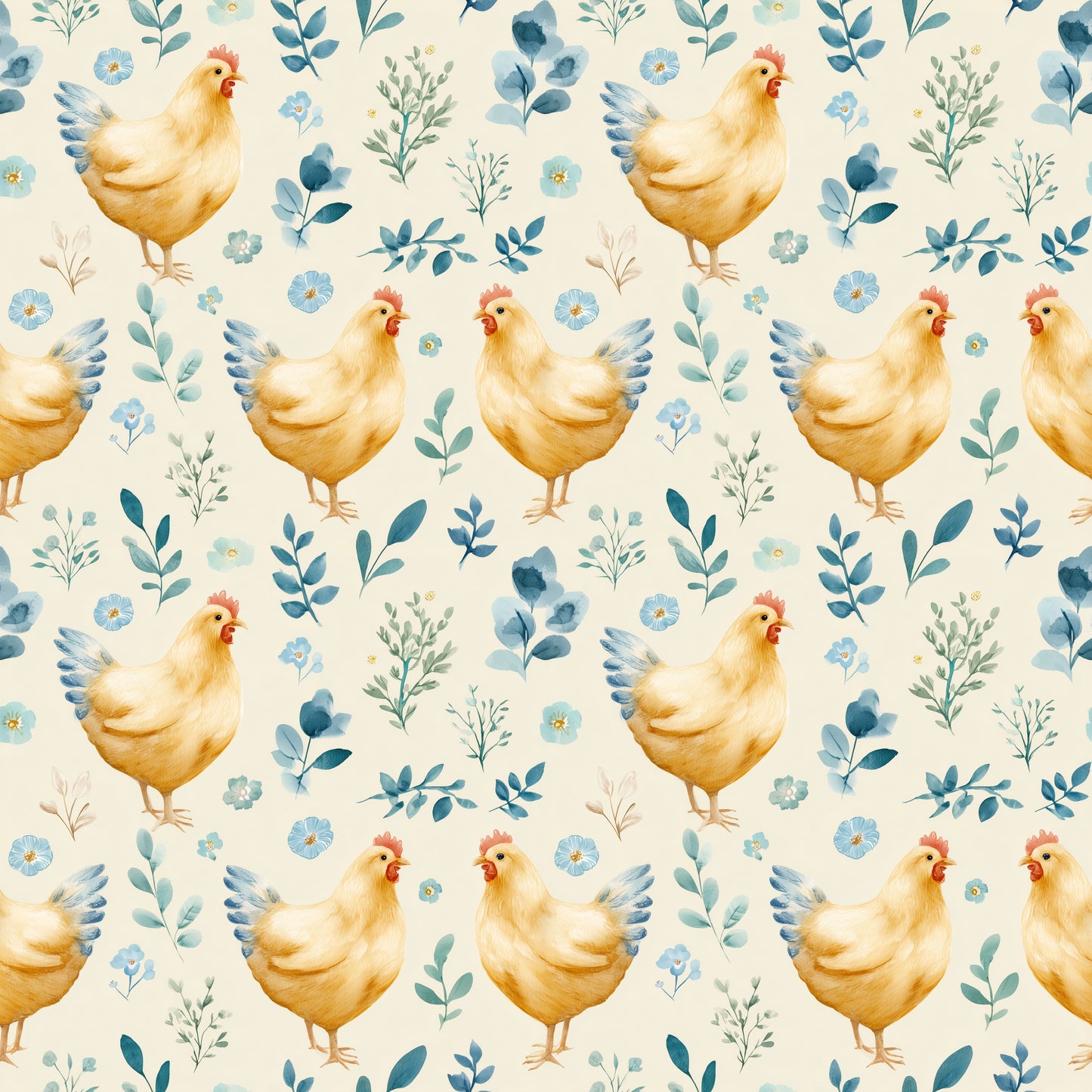 Chinzee Chicks Digital Seamless Pattern