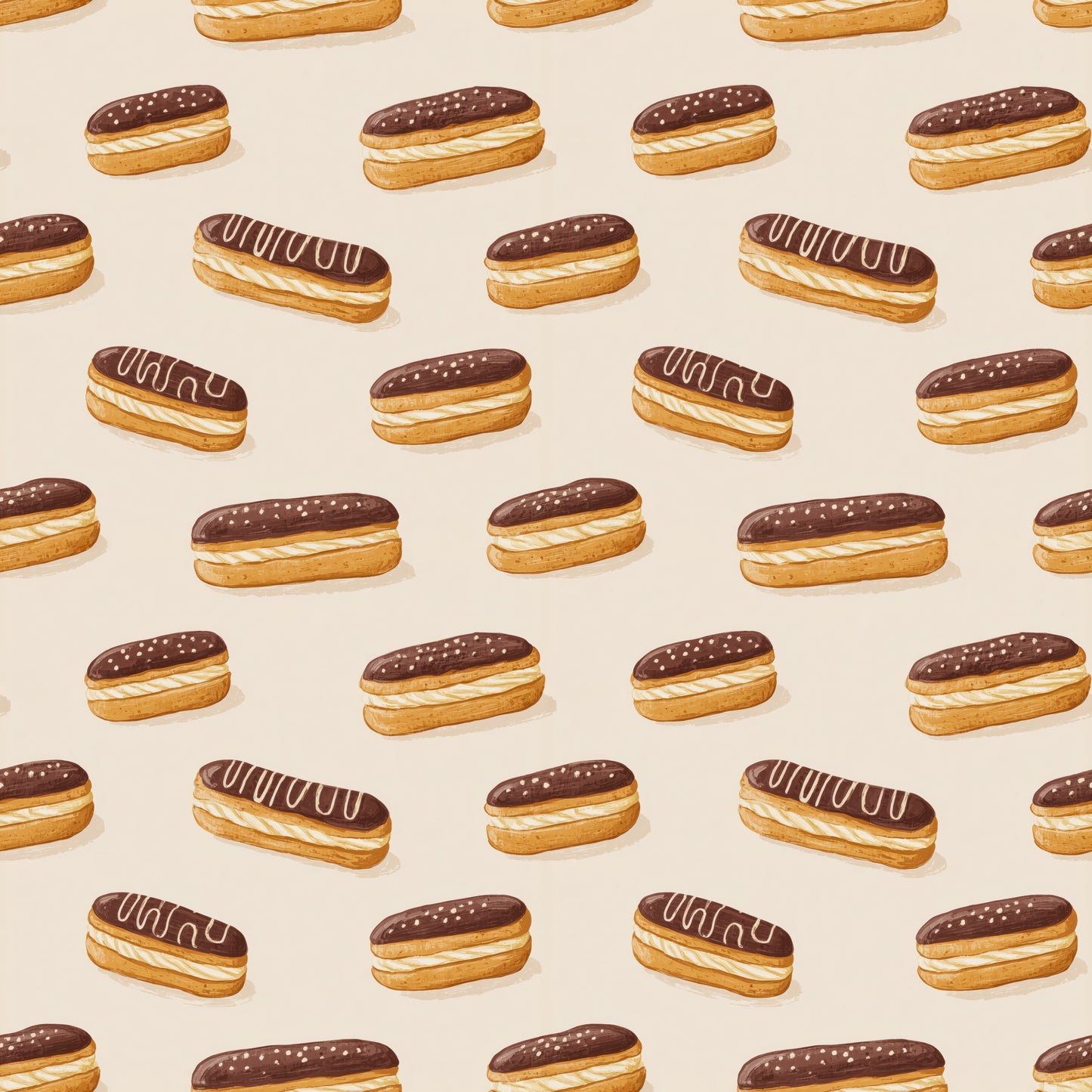 Chocolate Elcairs Digital Seamless Pattern