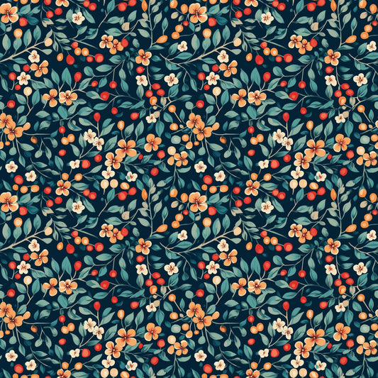 Christmas Berries Digital Seamless Pattern
