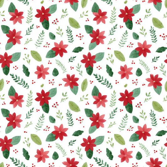 Christmas Cartoon Floral Digital Seamless Pattern