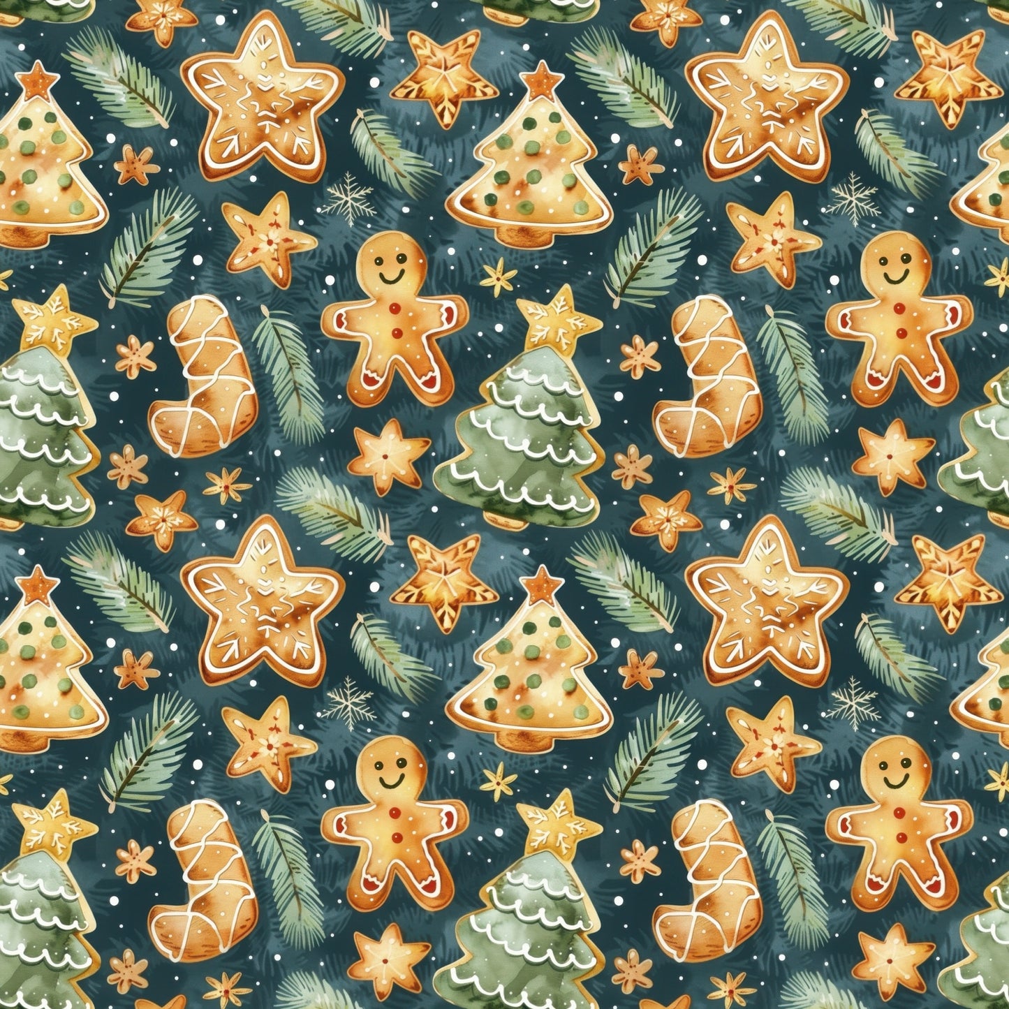 Christmas Cookies Digital Seamless Pattern
