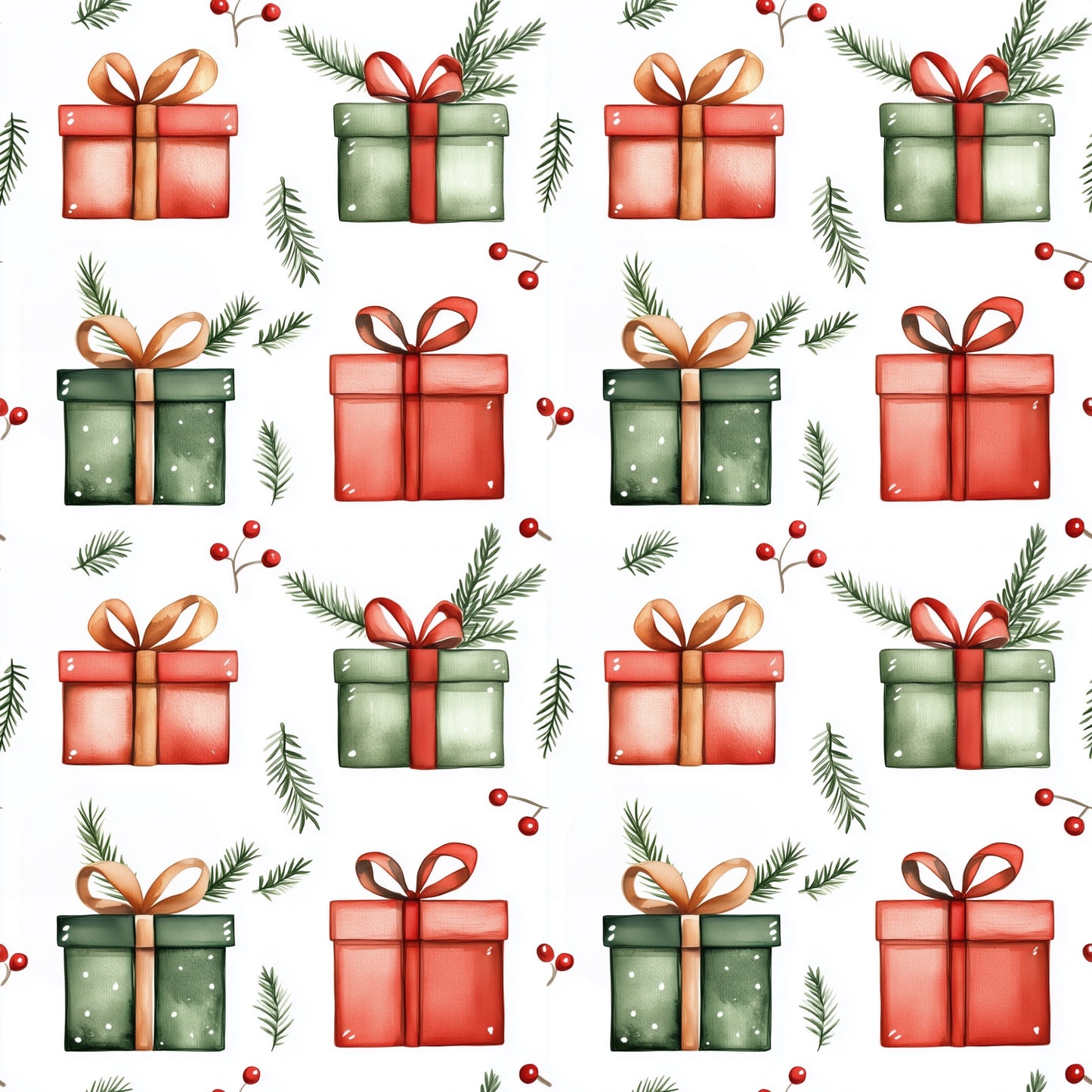 Christmas Presents Digital Seamless Pattern
