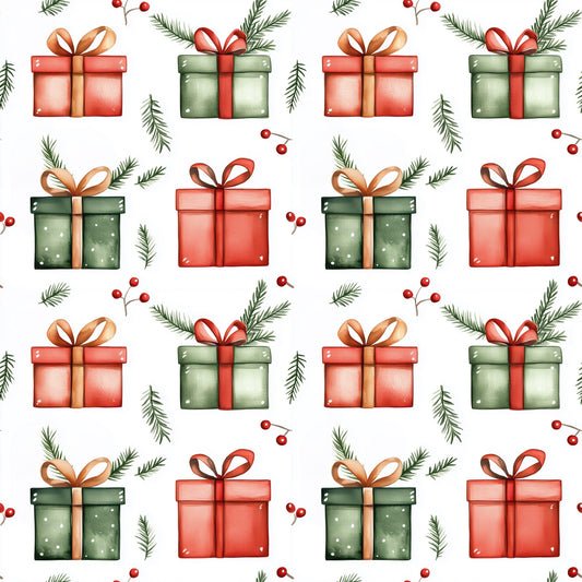 Christmas Presents Digital Seamless Pattern