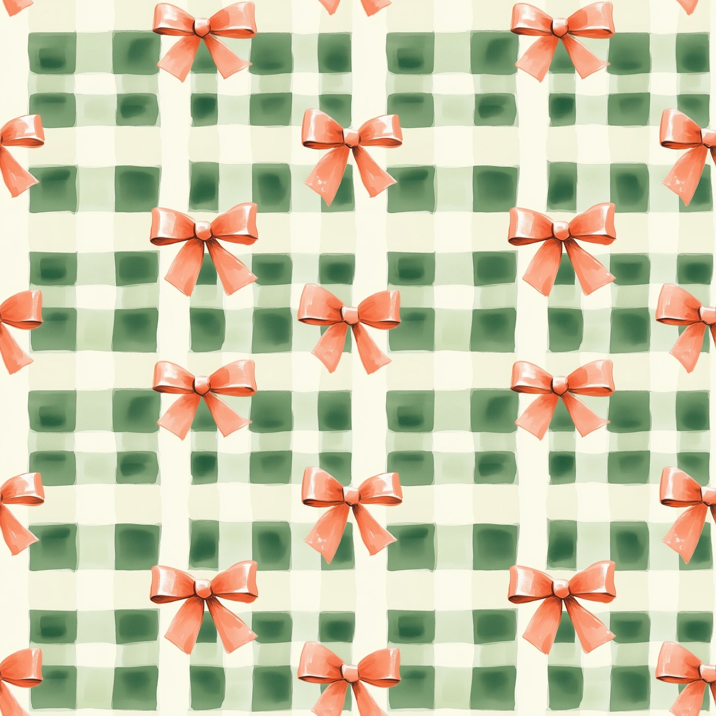 Christmas Coquette Bows Digital Seamless Pattern