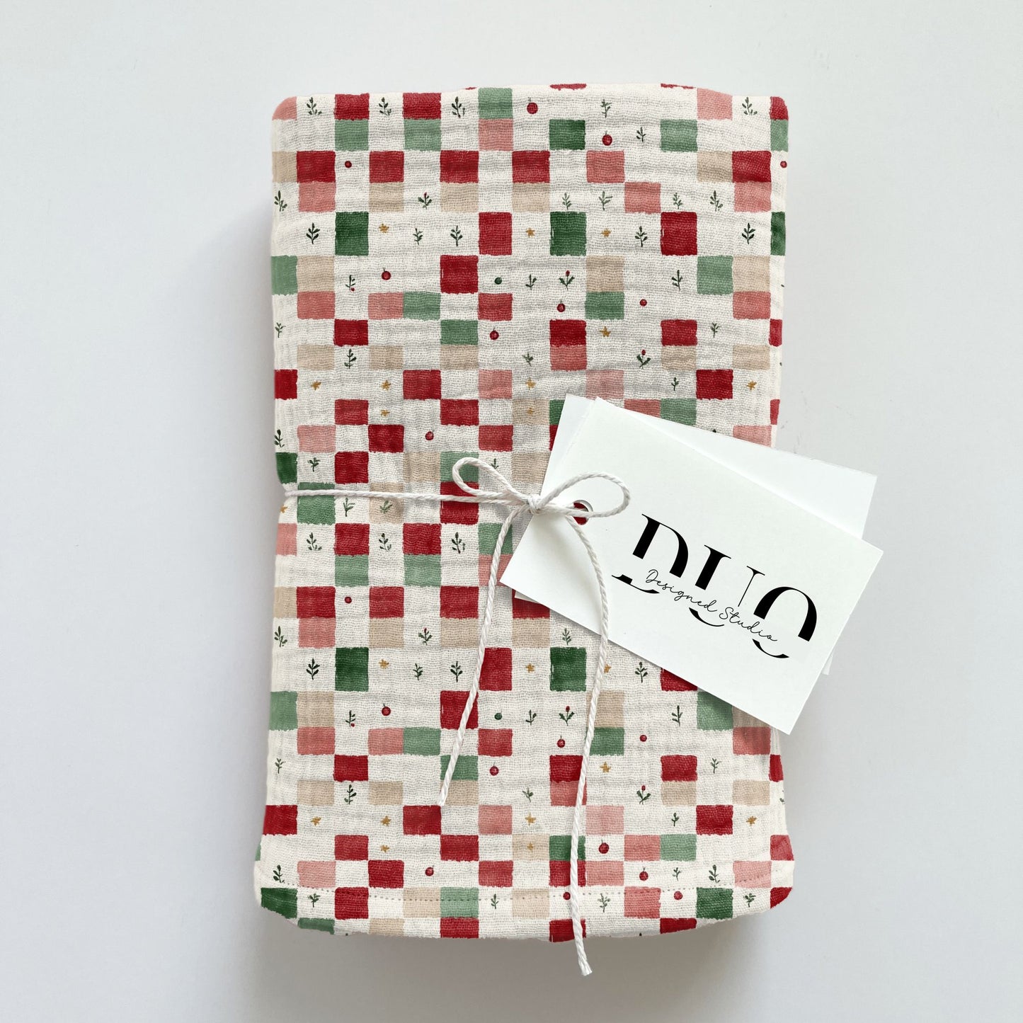 Christmas Gingham Patchwork Digital Seamless Pattern
