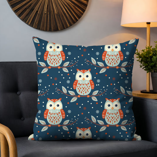 Christmas Owl Digital Seamless Pattern