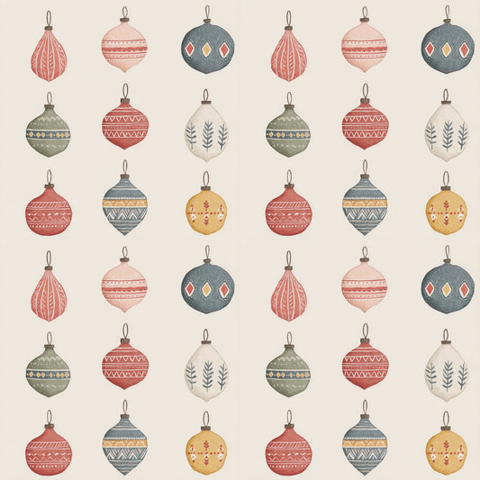 Christmas Pastel Baubles Digital Seamless Pattern