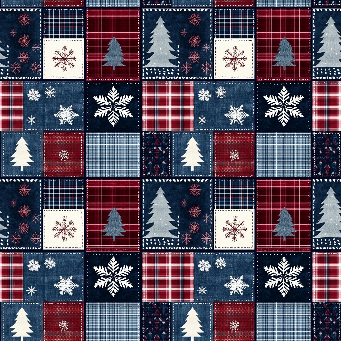 Christmas Patchwork Digital Seamless Pattern