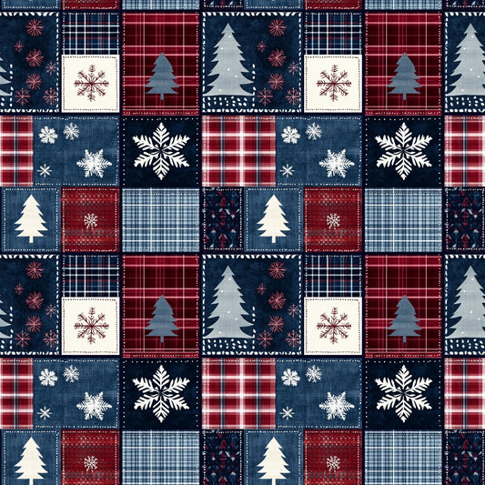 Christmas Patchwork Digital Seamless Pattern