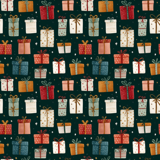 Christmas Presents Digital Seamless Pattern