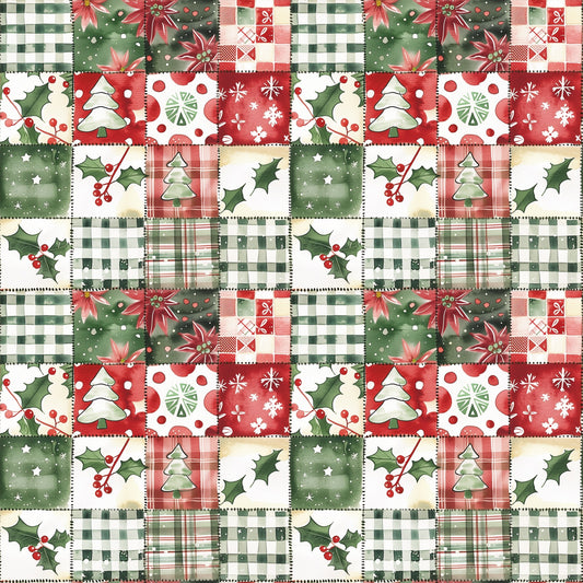 Christmas Quilt Digital Seamless Pattern