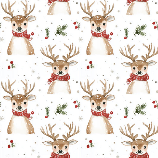 Christmas Reindeer Digital Seamless Pattern