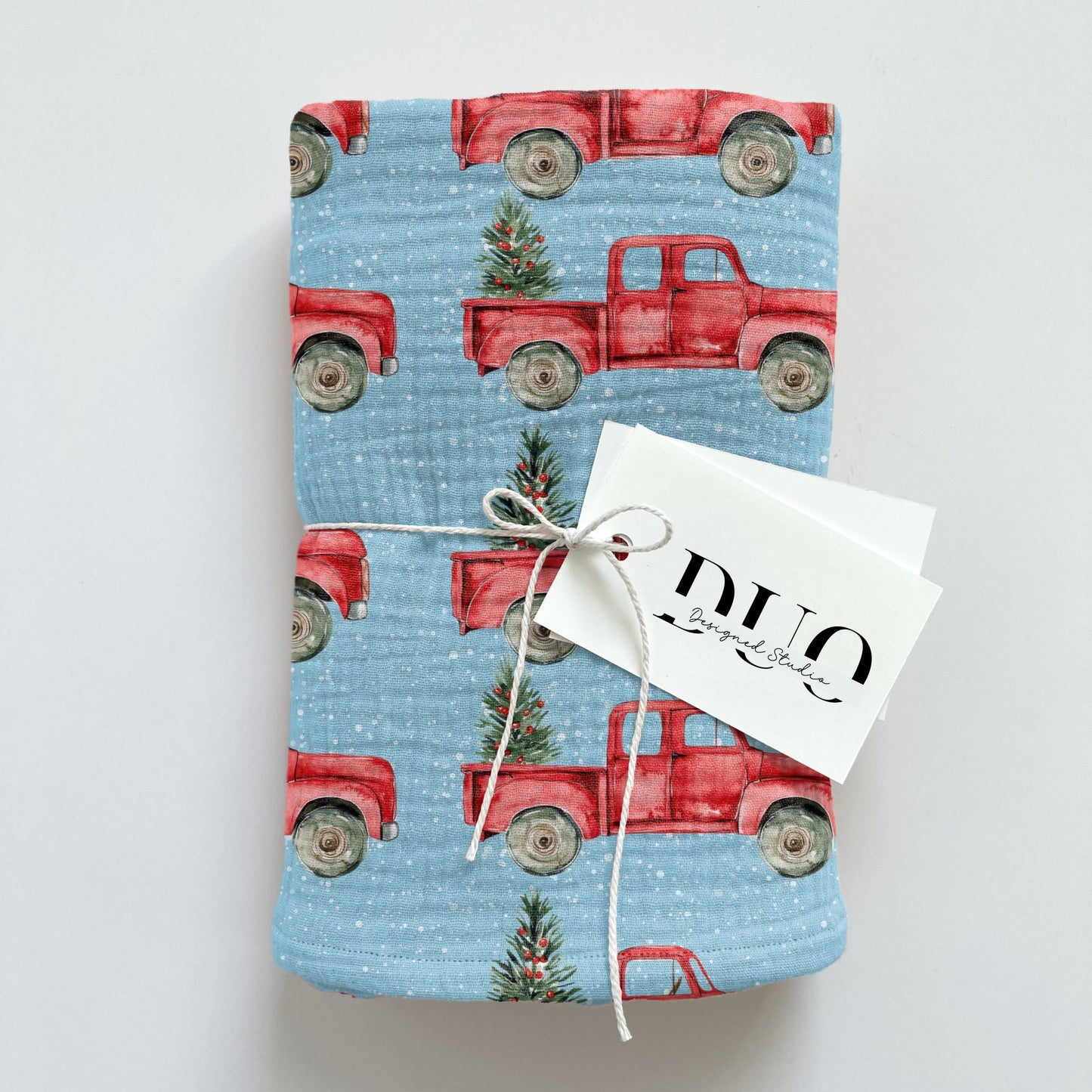 Snowy Christmas Trucks Digital Seamless Pattern