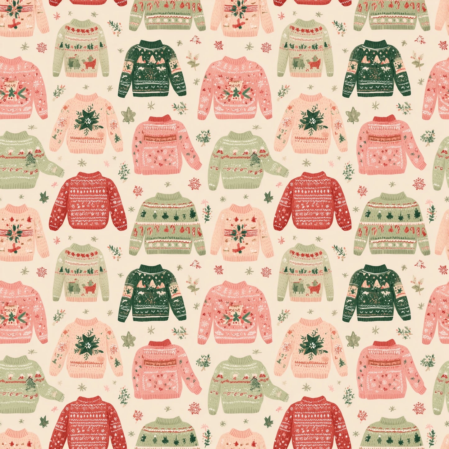 Christmas Sweaters Digital Seamless Pattern