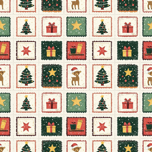 Christmas Time Stamps Digital Seamless Pattern