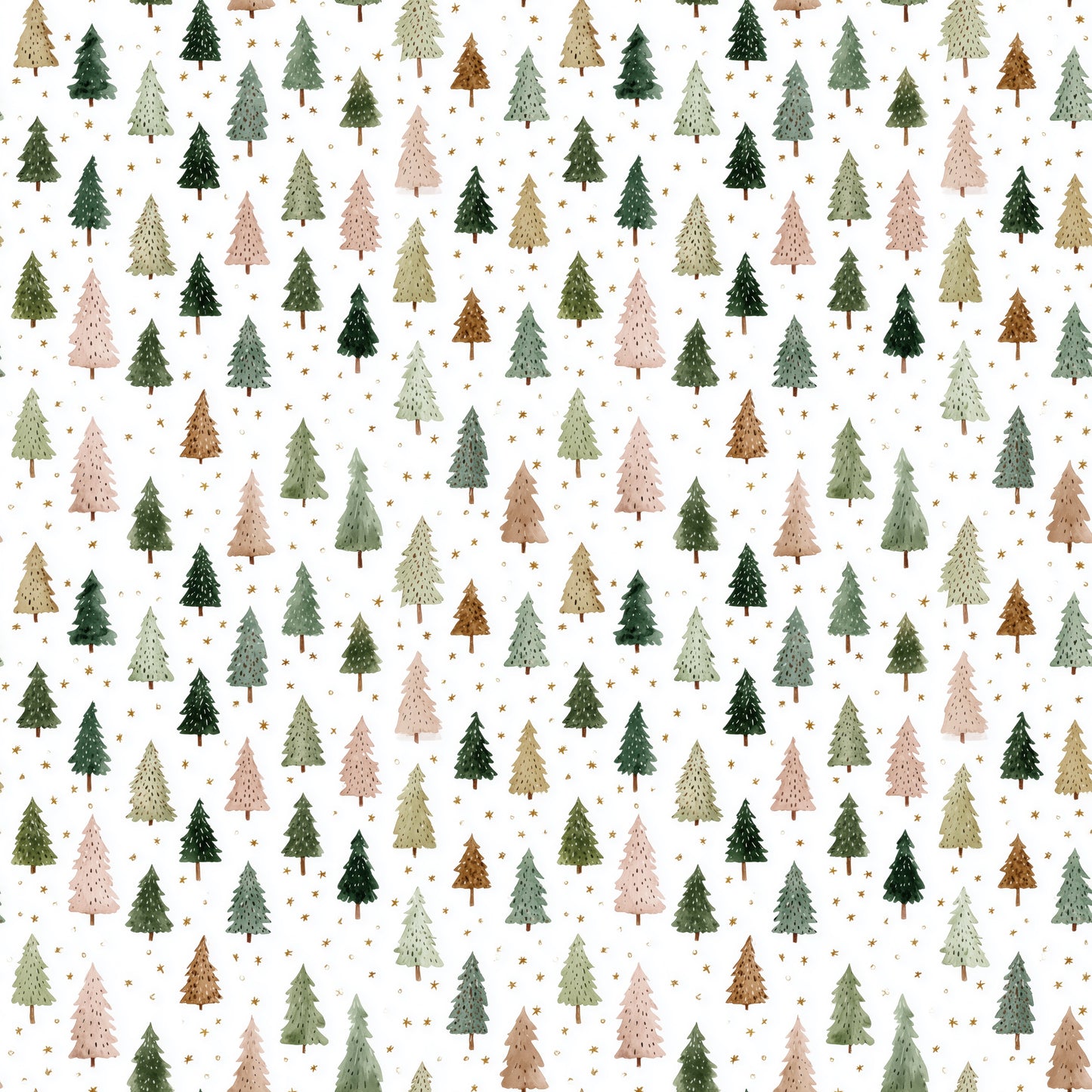 Christmas Tree Farm Digital Seamless Pattern