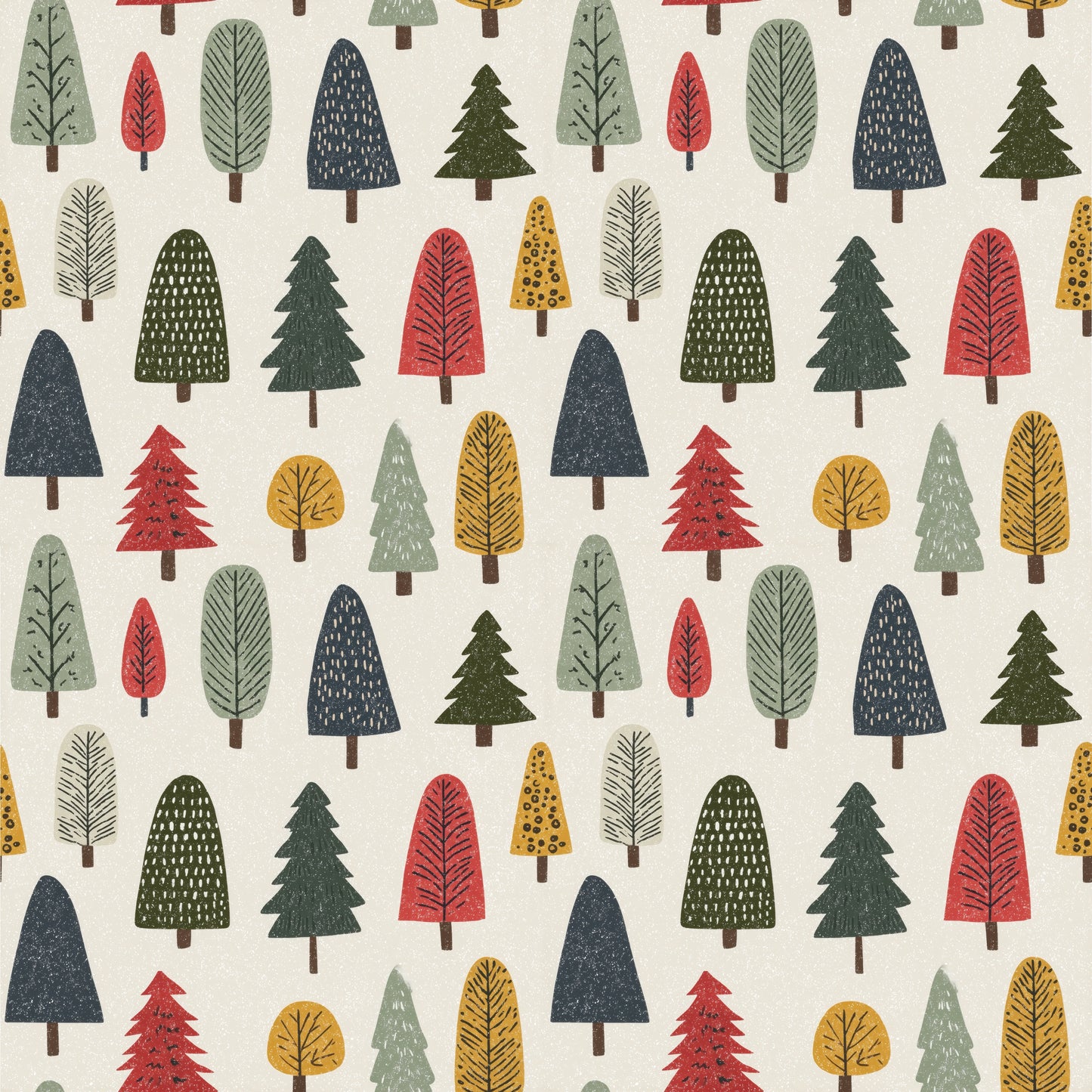 Neutral Christmas Trees Digital Seamless Pattern