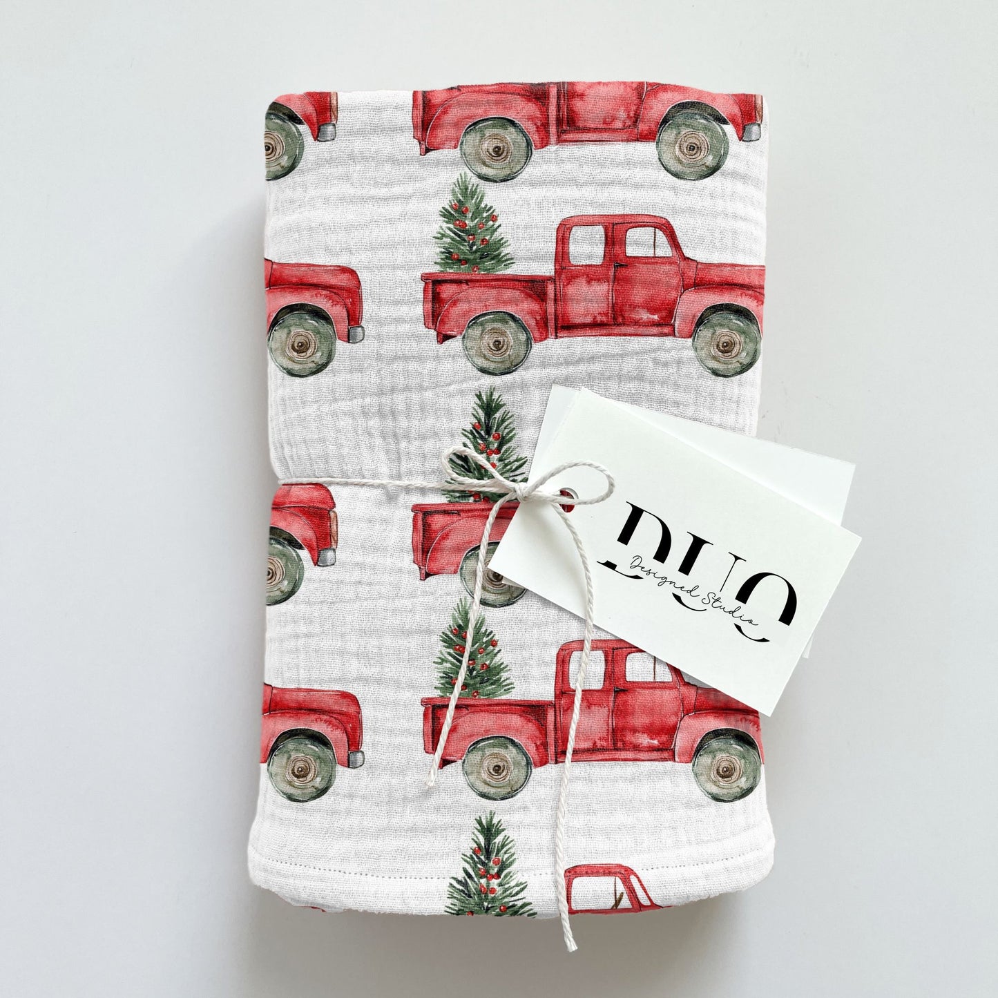 Christmas Trucks Presents Digital Seamless Pattern