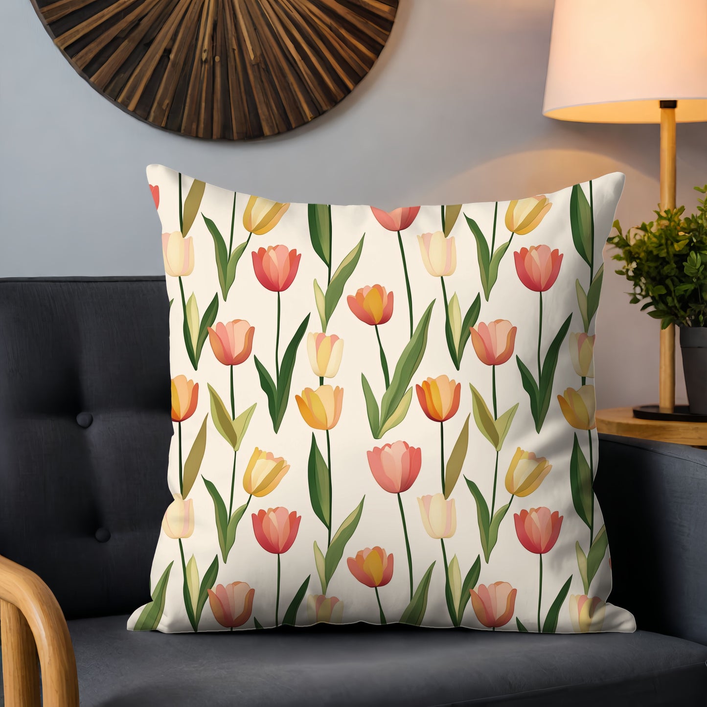 Citrus Tulips Digital Seamless Pattern