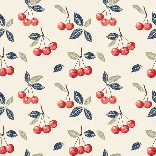 Classic Cherries Digital Seamless Pattern