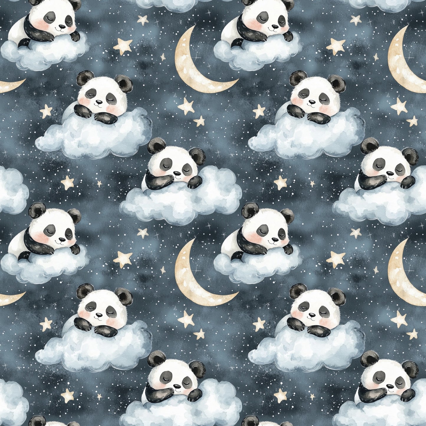 Sleepy Pandas Digital Seamless Pattern