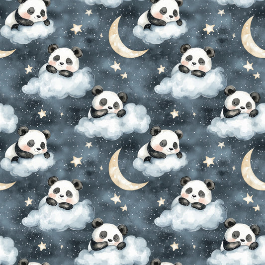 Sleepy Pandas Digital Seamless Pattern