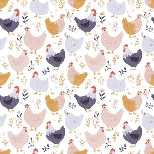 Cluck Cluck Chickens Digital Seamless Pattern