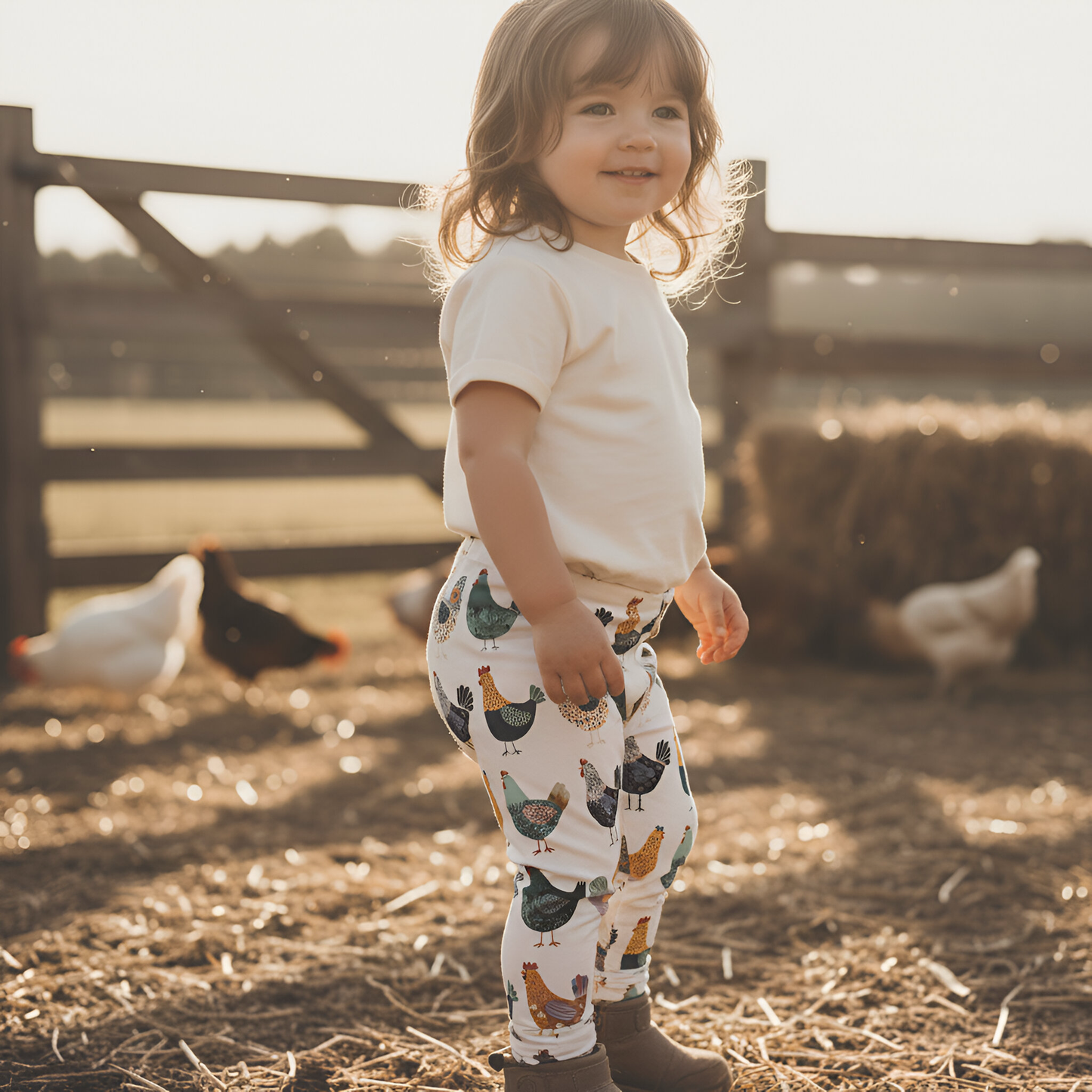 Clucky Hen Line Up Digital Seamless Pattern