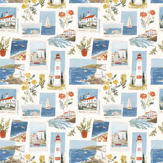 Coastal Polaroid Digital Seamless Pattern