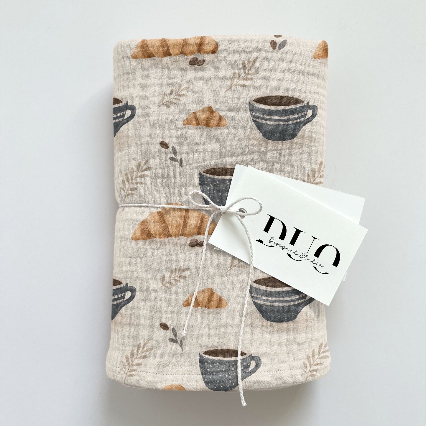 Coffee & Croissants Digital Seamless Pattern