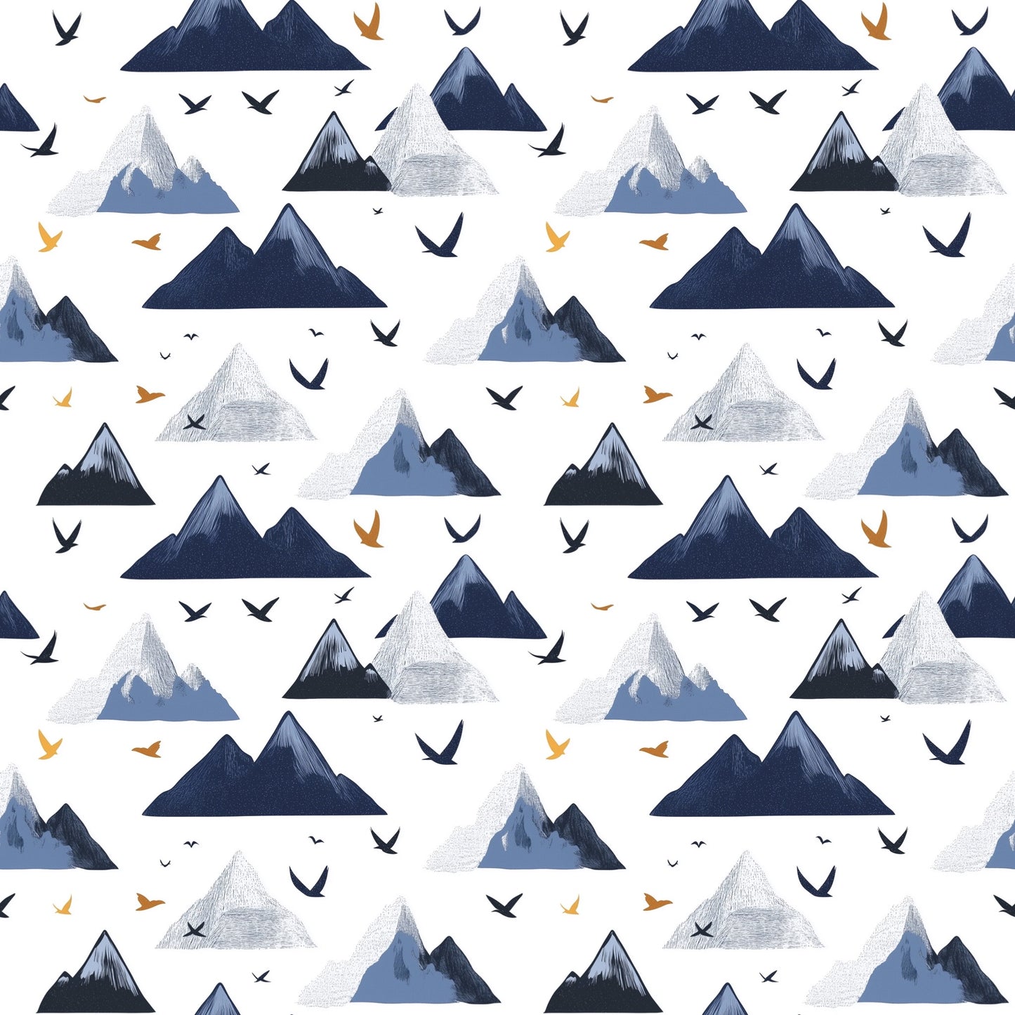 Cold Mountains Digital Seamless Pattern