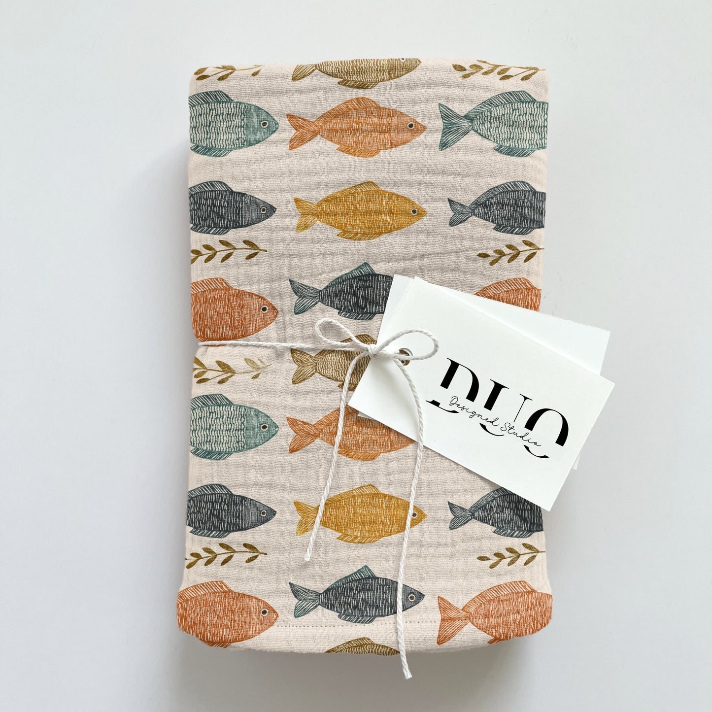 Coloured Earthy Fish Digital Seamless Pattern