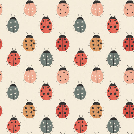 Coloured Ladybugs Digital Seamless Pattern