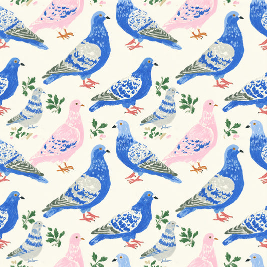 Coloured Pigeons Digital Seamless Pattern