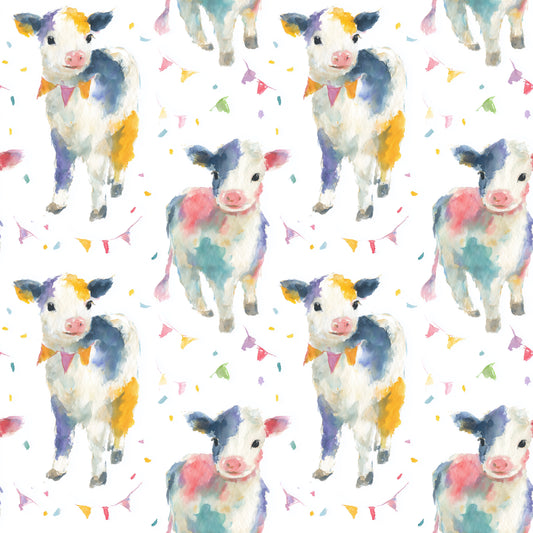 Colourful Cows Digital Seamless Pattern