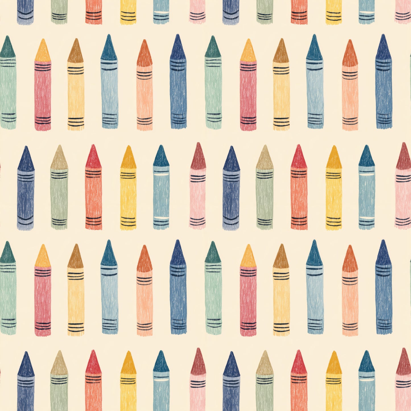 Colourful Crayons Digital Seamless Pattern