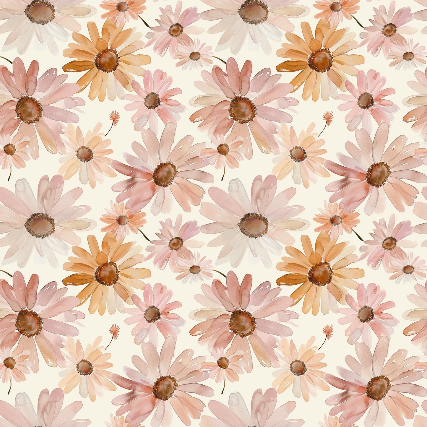Colourful Daisies Digital Seamless Pattern