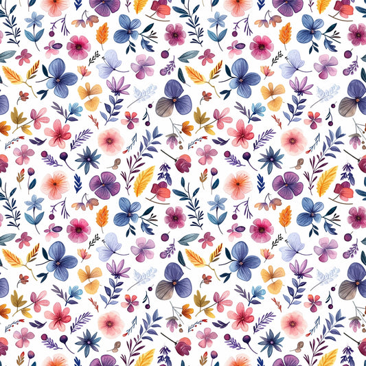 Colourful Flowers Digital Seamless Pattern