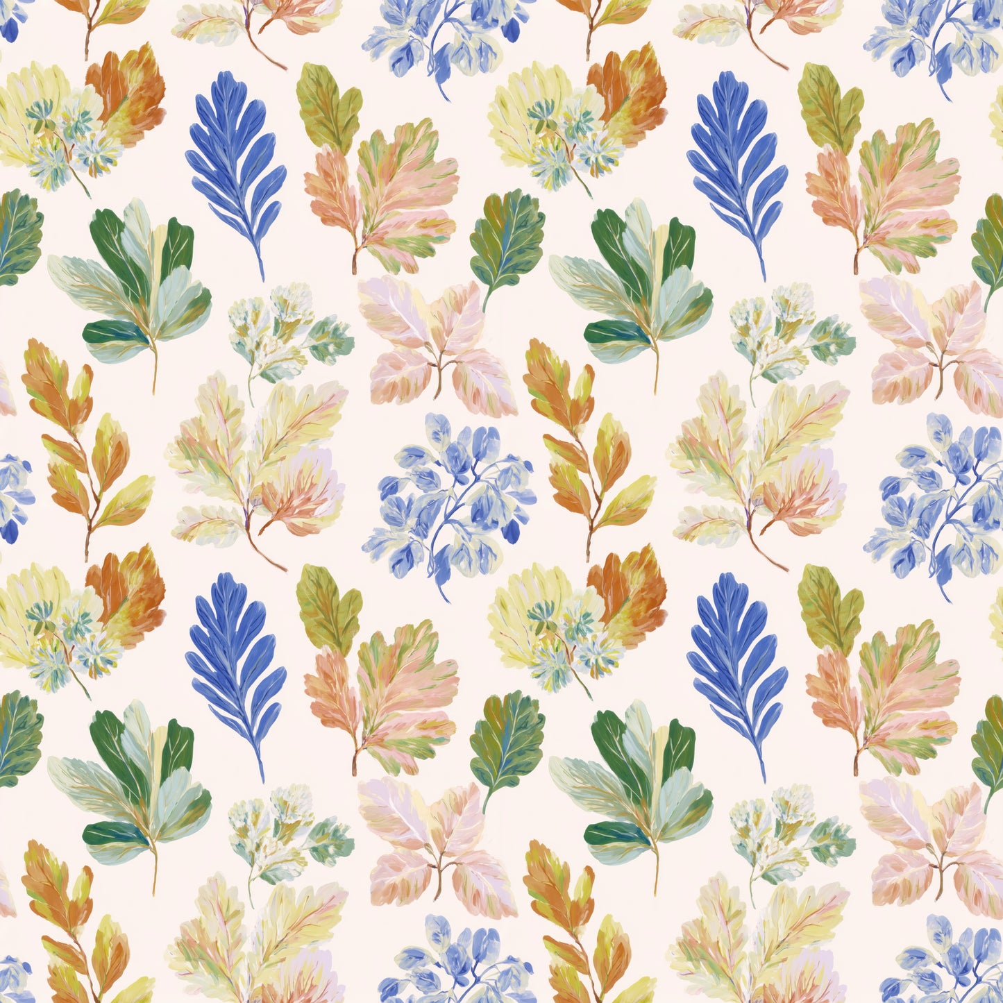 Colourful Leaves Digital Seamless Pattern